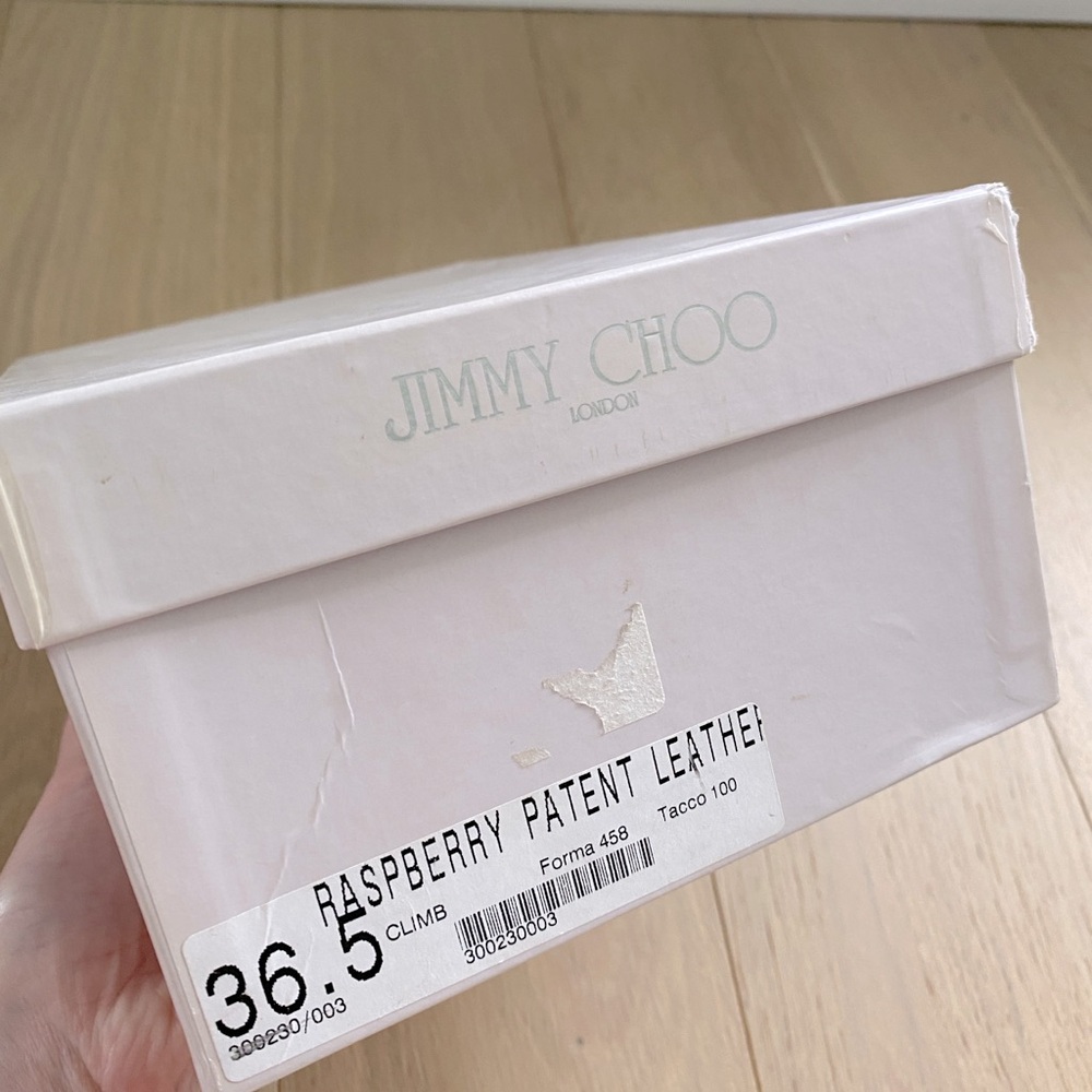 JIMMY CHOO Raspberry Patent Leather Pointed Toe Pumps 36.5 - Picture 16 of 16